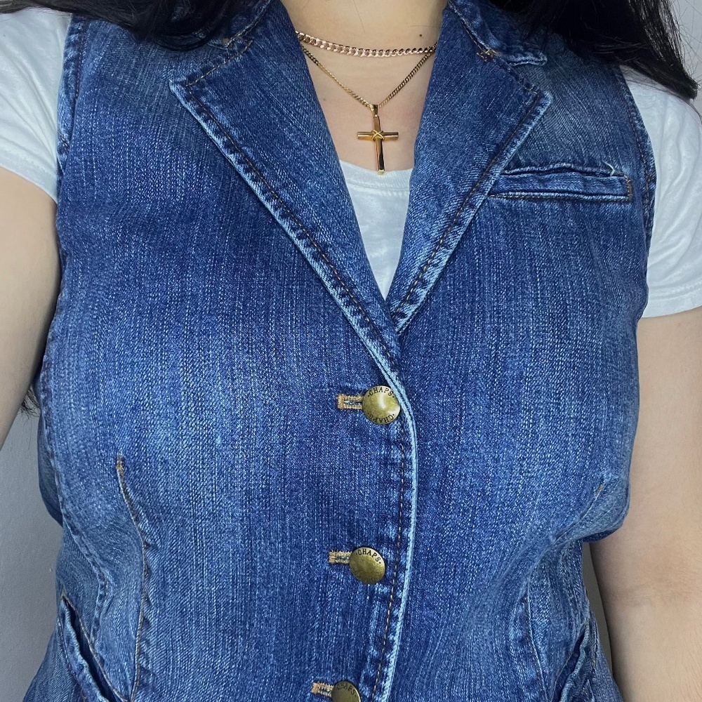 Chaps Adjustable Denim Vest